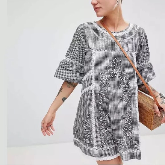 Free People Sunny Day Gingham Dress Size S - Picture 3 of 7